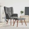 vidaXL Relaxing Chair with a Stool Dark Grey Velvet