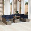 vidaXL Garden Dining Set with Cushion 11 pcs Grey and Navy