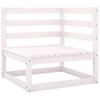 vidaXL 2 Piece Garden Lounge Set with Cushions White Solid Pinewood