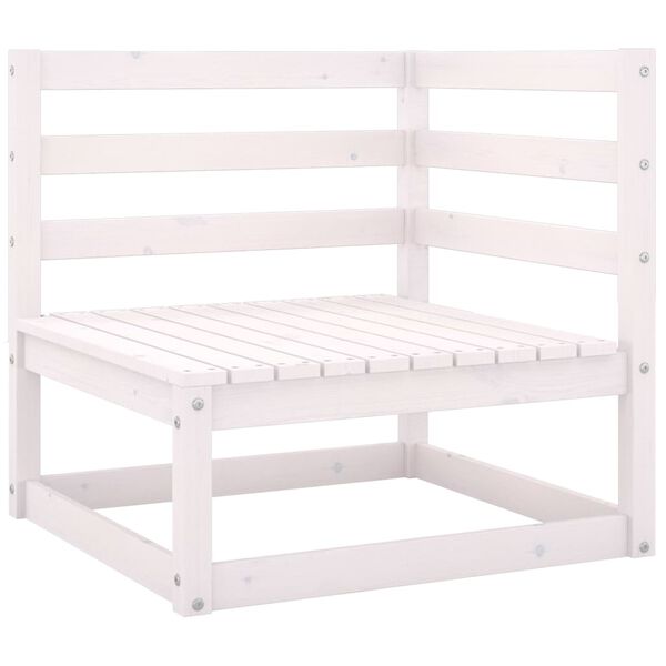 vidaXL 2 Piece Garden Lounge Set with Cushions White Solid Pinewood