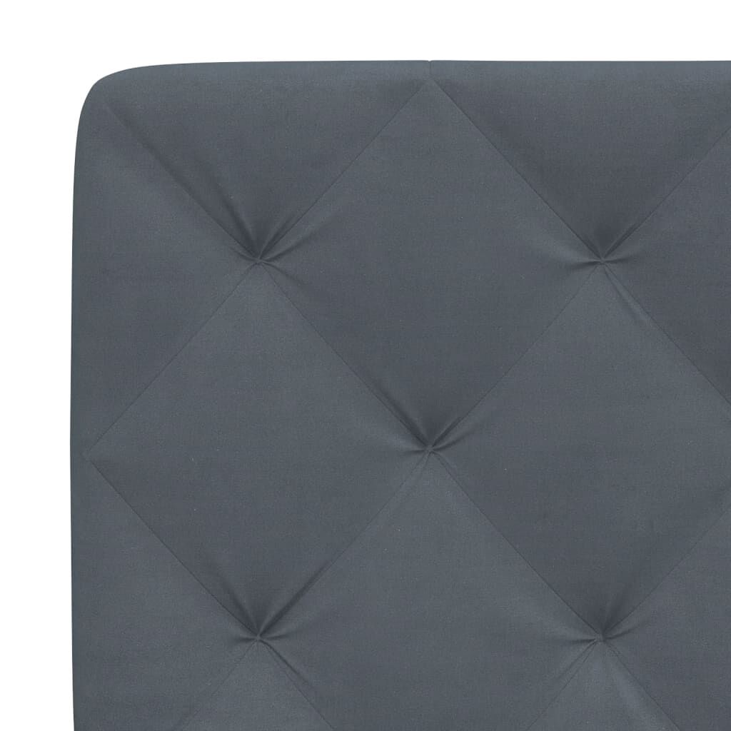 vidaXL Bed Frame with LED without Mattress Dark Grey 137x190 cm Velvet