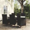 vidaXL 7 Piece Outdoor Dining Set with Cushions Poly Rattan Black