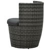 vidaXL 3 Piece Bistro Set with Cushions Poly Rattan Grey