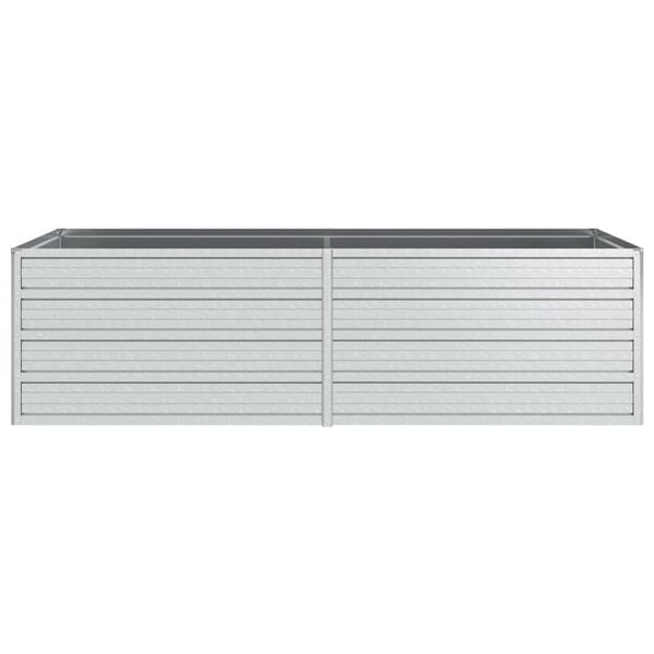 vidaXL Garden Raised Bed 160x80x45 cm Galvanized Steel Silver