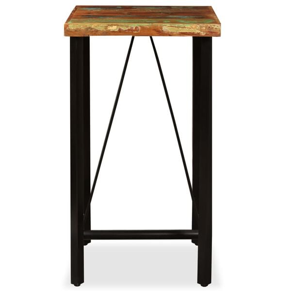 vidaXL Bar Set 3 Pieces Solid Wood Reclaimed. Genuine Leather & Canvas