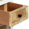 vidaXL Highboard White and Brown 40x30x128 cm Solid Rough Mango Wood