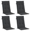 vidaXL Garden Highback Chair Cushions 4 pcs Black 120x50x3 cm Fabric