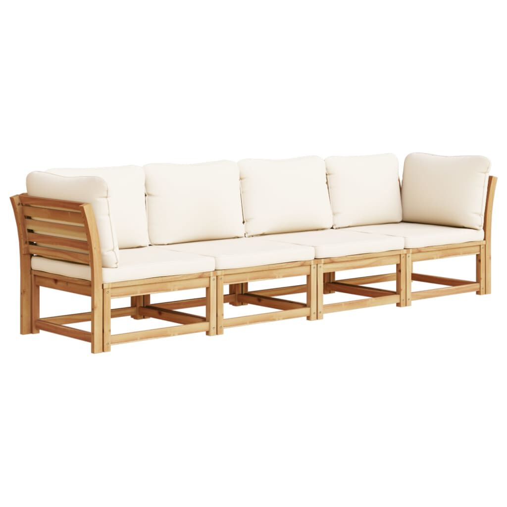 vidaXL 4 Piece Garden Lounge Set with Cushions Solid Wood Acacia