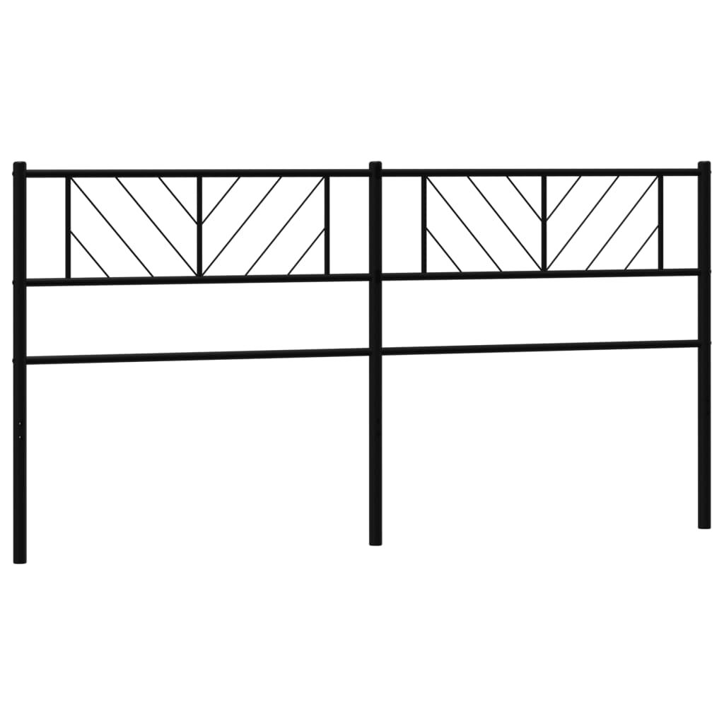 vidaXL Metal Headboard Black 180 cm