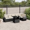 vidaXL 7 Piece Garden Sofa Set with Cushions Black Poly Rattan