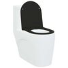 vidaXL Toilet Seat Black 44 x 36.4 x 3.4 cm Duroplast