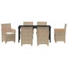 vidaXL Garden Dining Set 7 pcs Beige Poly Rattan