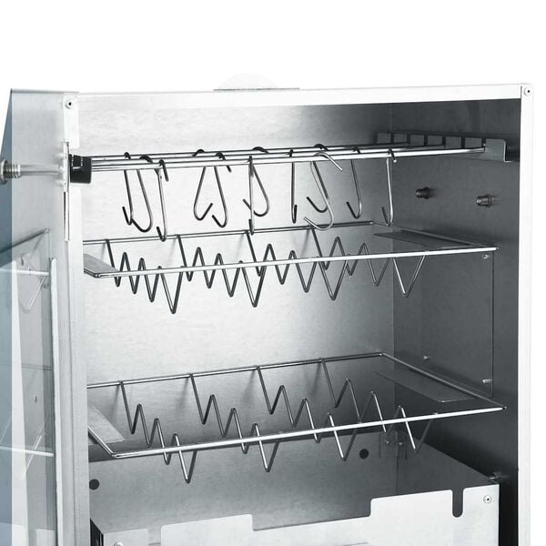 vidaXL BBQ Oven Smoker with Wood Chips 44.5x29x110 cm Galvanised steel