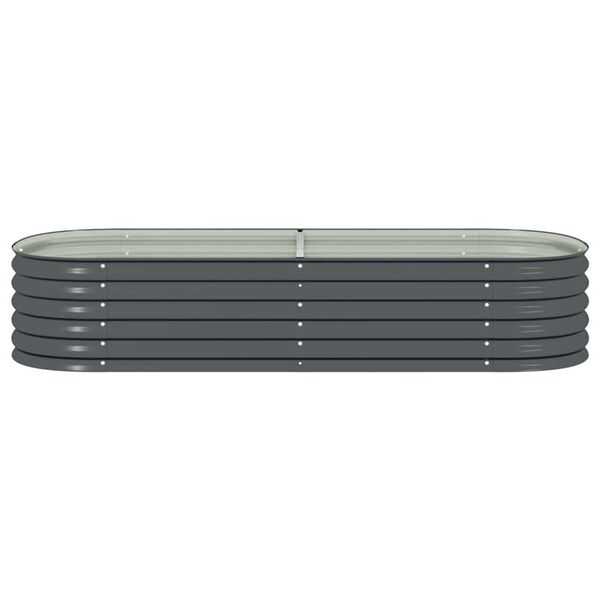 vidaXL Garden Raised Bed 240x80x44 cm Galvanised Steel Grey