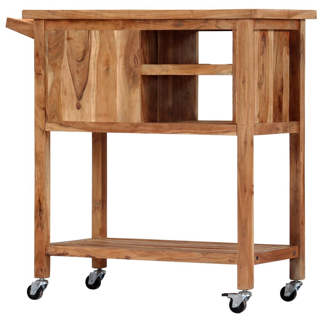 vidaXL Kitchen Trolley 80x45x91 cm Solid Wood Acacia