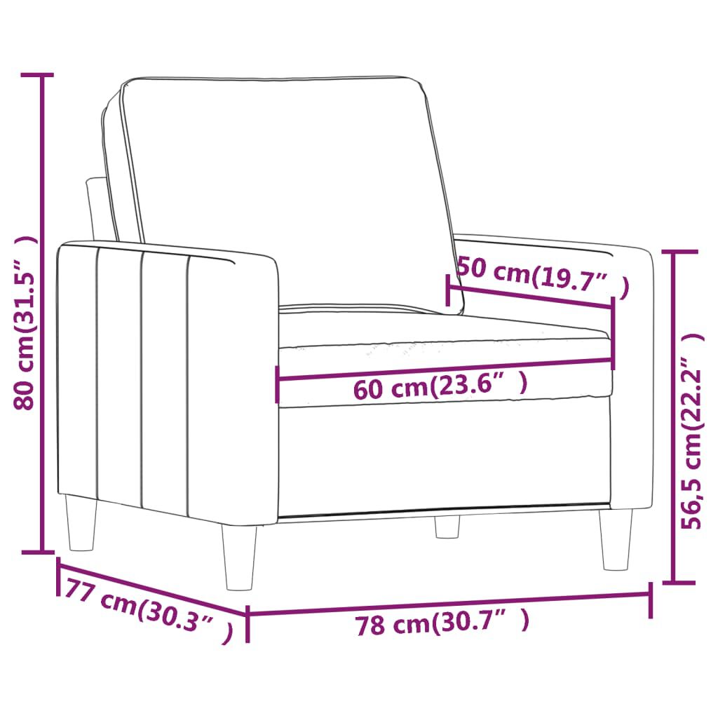 vidaXL Sofa Chair Dark Green 60 cm Velvet