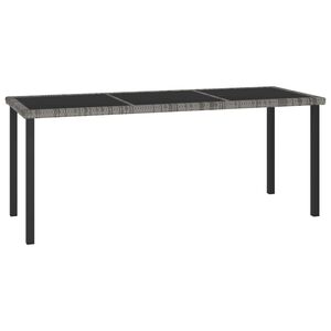 vidaXL Garden Dining Table Grey 180x70x73 cm Poly Rattan