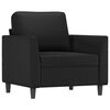 vidaXL Sofa Chair with Footstool Black 60 cm Faux Leather