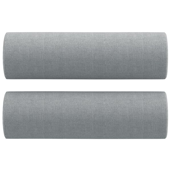 vidaXL 2-Seater Sofa with Throw Pillows Light Grey 120 cm Fabric