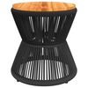 vidaXL Coffee Table with Wire Base Black Ø 45x44 cm Solid Wood Acacia