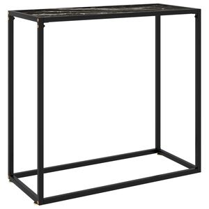 vidaXL Console Table Black 80x35x75 cm Tempered Glass