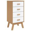 vidaXL Bedside Cabinet OLDEN White and Brown Solid Wood Pine