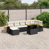 vidaXL 8 Piece Garden Sofa Set with Cushions Black Poly Rattan