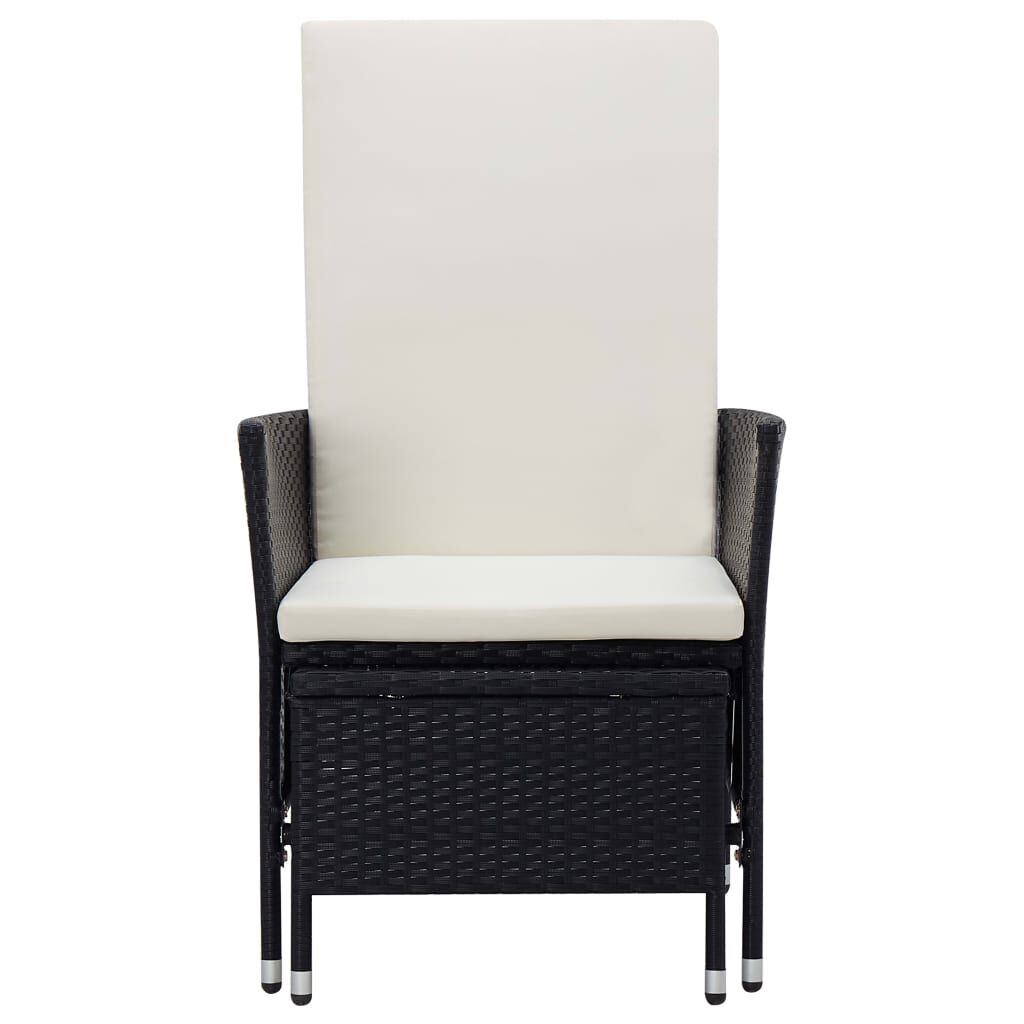 vidaXL 2 Piece Garden Lounge Set with Cushions Poly Rattan Black