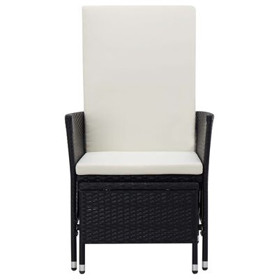 vidaXL 2 Piece Garden Lounge Set with Cushions Poly Rattan Black