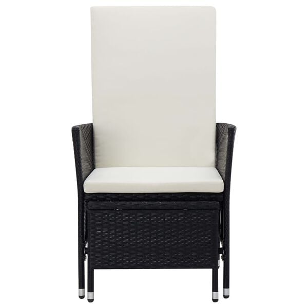 vidaXL 2 Piece Garden Lounge Set with Cushions Poly Rattan Black