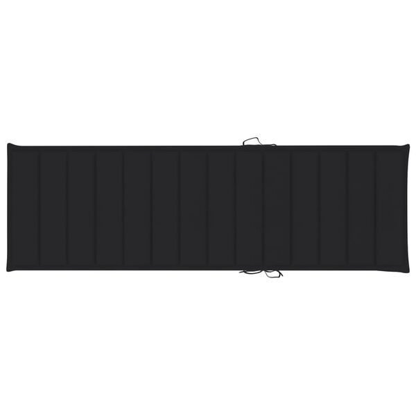 vidaXL Folding Sun Lounger with Cushion Solid Acacia Wood