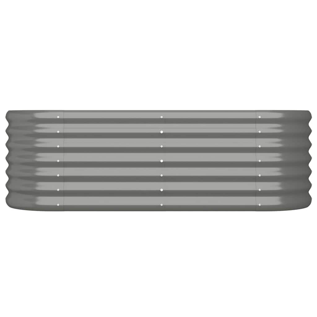 vidaXL Garden Raised Bed Powder-coated Steel 114x40x36 cm Grey