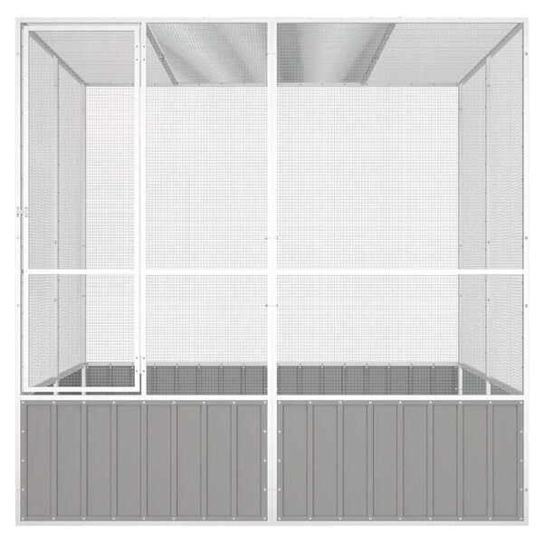 vidaXL Bird Cage Grey 213.5x217.5x211.5 cm Galvanised Steel