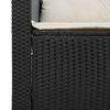 vidaXL 3 Piece Garden Sofa Set with Cushions Black Poly Rattan