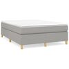 vidaXL Box Spring Bed Frame Light Grey Full Fabric