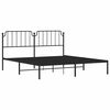 vidaXL Metal Bed Frame without Mattress with Headboard Black 183x213cm