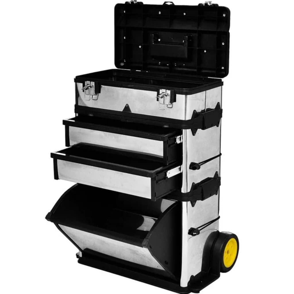 vidaXL 3-Part Rolling Tool Box replaces 140174
