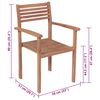 vidaXL Garden Chairs 4 pcs with Beige Cushions Solid Teak Wood