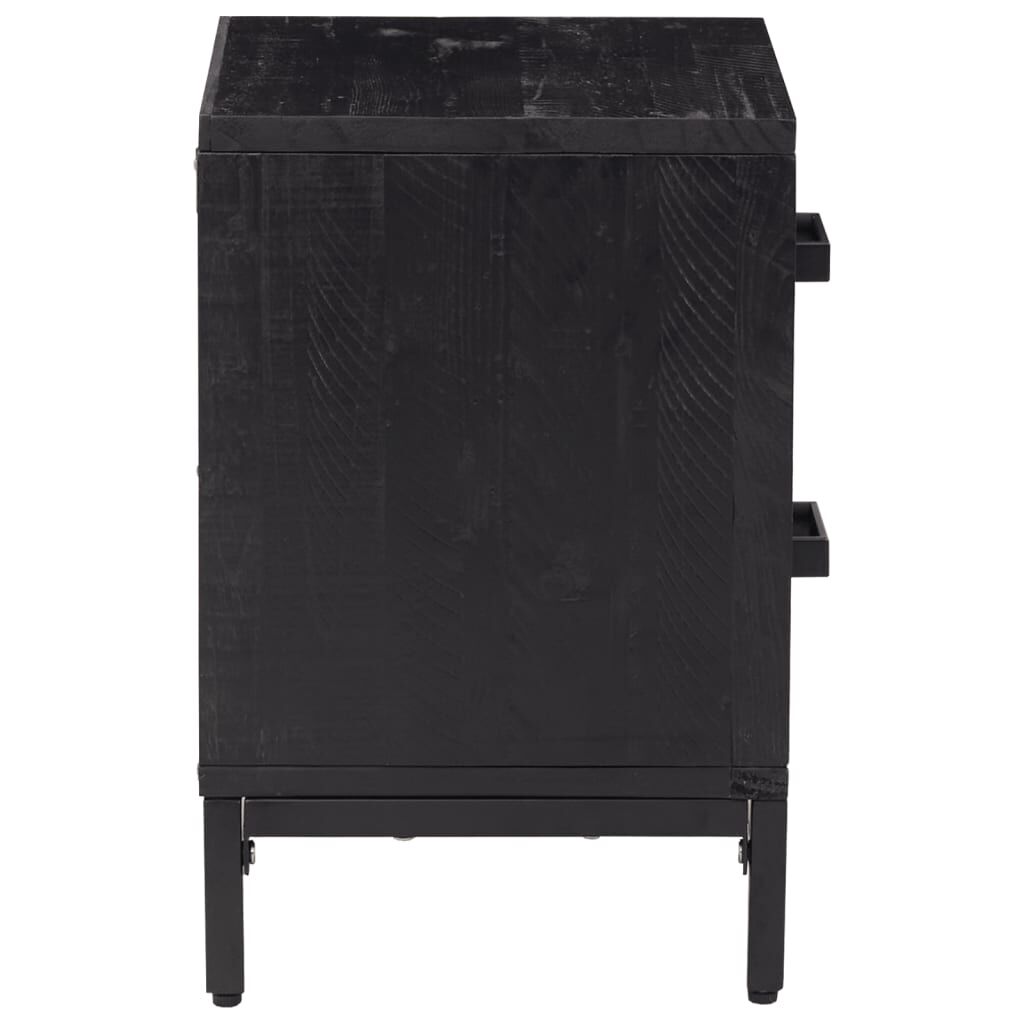 vidaXL Bedside Cabinets 2 pcs Black 36x30x45 cm Solid Wood Pine