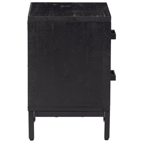 vidaXL Bedside Cabinets 2 pcs Black 36x30x45 cm Solid Wood Pine