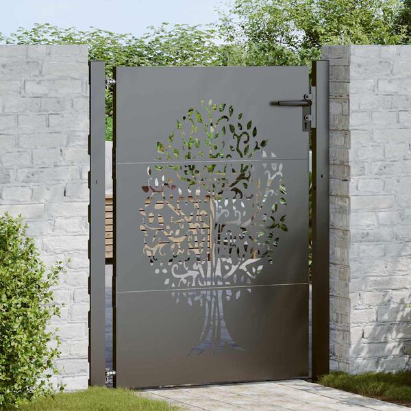 vidaXL Garden Gate 100x150 cm Corten Steel Tree Design