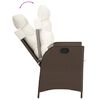vidaXL Reclining Garden Chair with Cushions Brown Poly Rattan