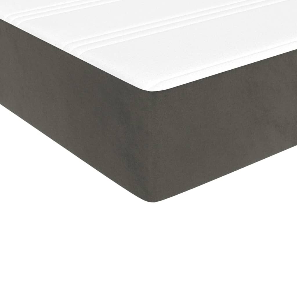 vidaXL Box Spring Bed with Mattress Dark Grey 137x190 cm Velvet