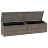 vidaXL Garden Storage Box Grey 220x50x58 cm Poly Rattan