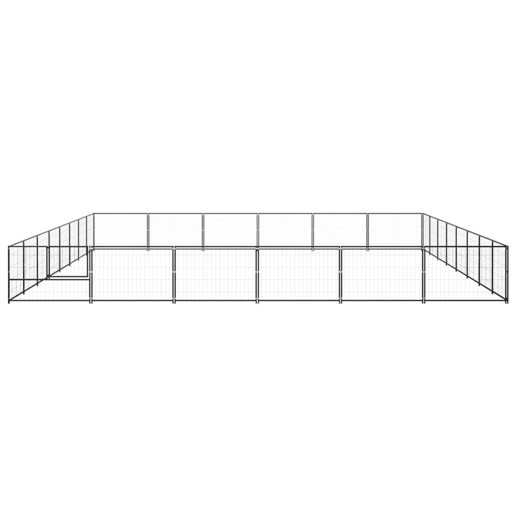 vidaXL Dog Kennel Black 48 m² Steel