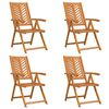 vidaXL Reclining Chair 4 pcs Brown 57 x 71 x 90cm Wood