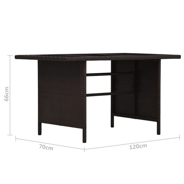 vidaXL 3 Piece Garden Lounge Set with Cushions Poly Rattan Brown