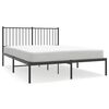 vidaXL Metal Bed Frame without Mattress with Headboard Black 135x190cm