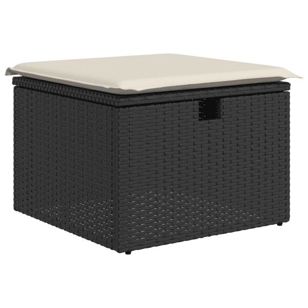 vidaXL 8 Piece Garden Sofa Set with Cushions Black Poly Rattan