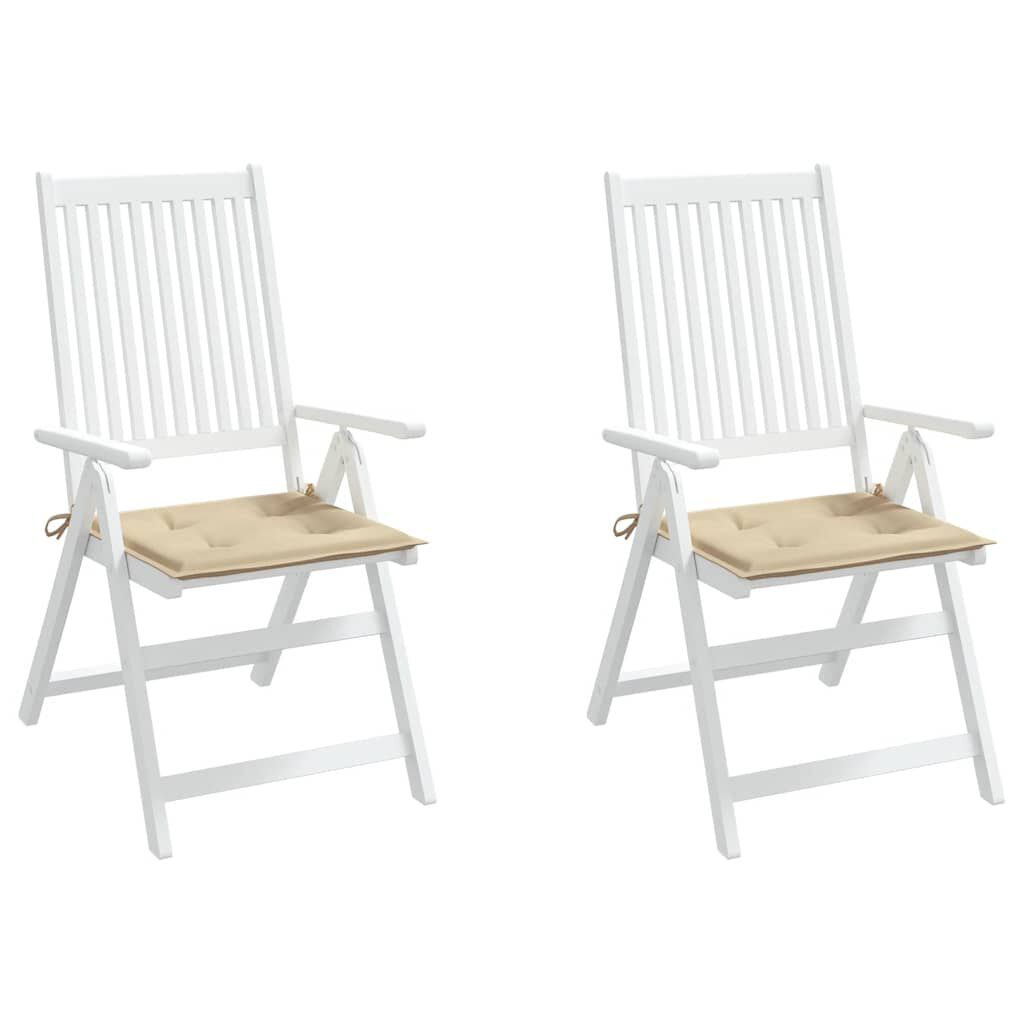 vidaXL Garden Chair Cushions 2 pcs Beige 50x50x4 cm Oxford Fabric